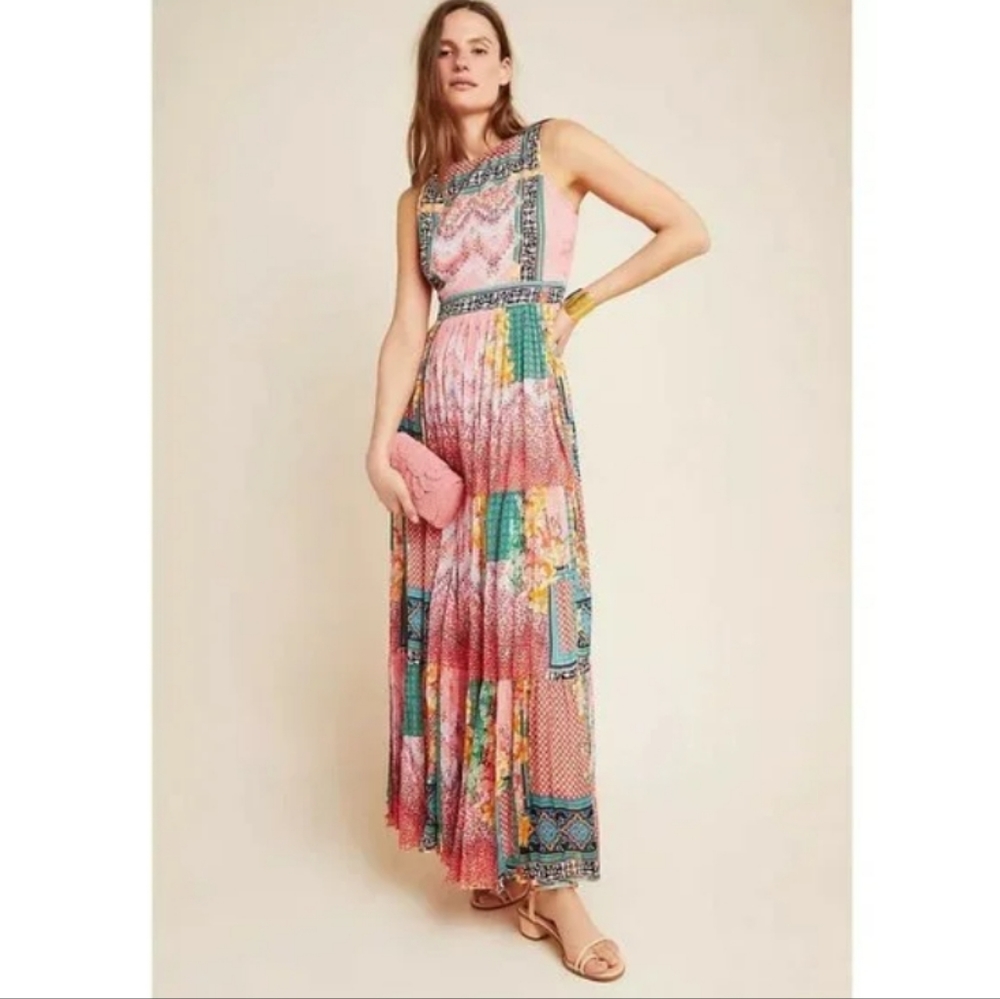 Anthropologie Bhanuni by Jyoti Alessandra Boho Maxi Dress Size 8.